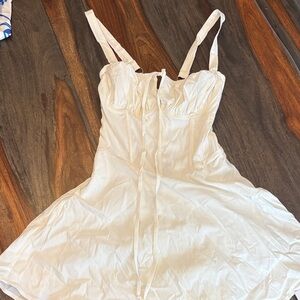 Elegant Cream Dress with Straps